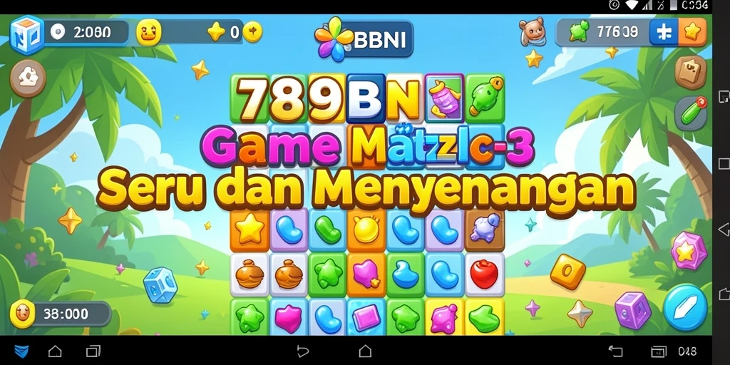 Tampilan gameplay seru di 789BNI dengan tantangan Match-3.