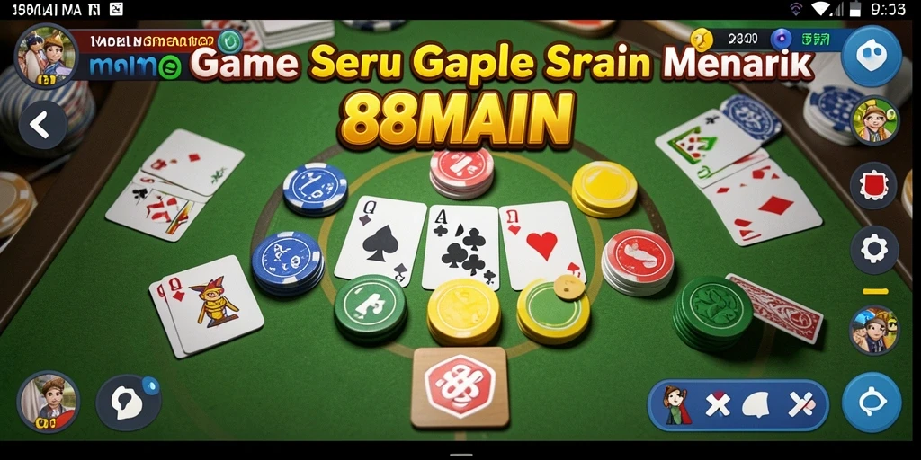Tampilan gameplay seru Gaple di 88MAIN.