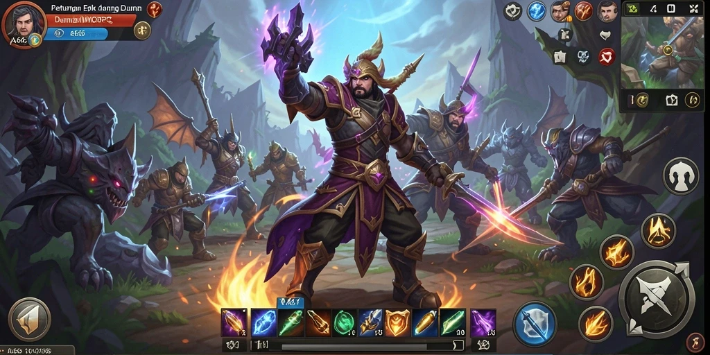 Screenshot gameplay AA666 yang menunjukkan pertempuran epik dalam MMORPG.