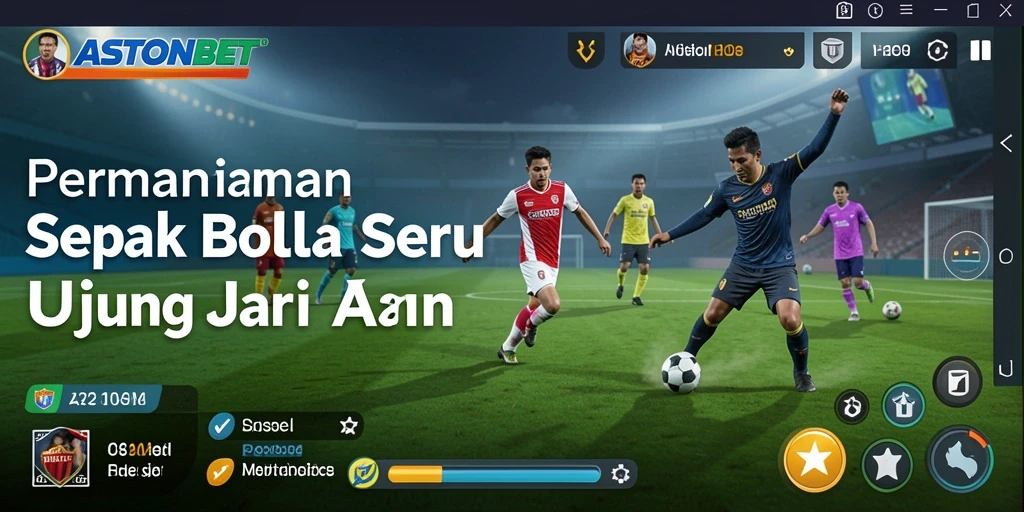 Tampilan gameplay ASTONBET yang mendebarkan dengan aksi sepak bola realistis.