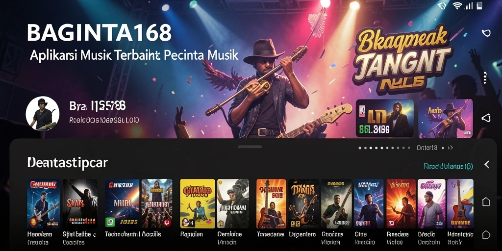 Tampilan utama <strong>BAGINTA168</strong> dengan berbagai pilihan musik yang menarik.