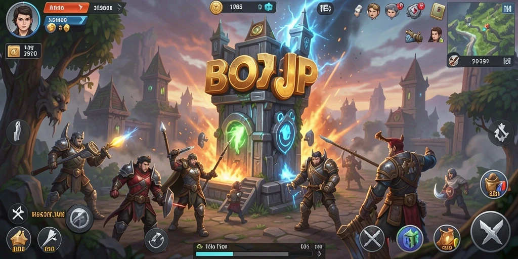 Screenshot BROJP menampilkan aksi menara pertahanan yang mendebarkan.