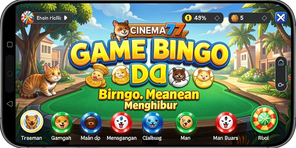 Tampilan screenshot CINEMA77 dengan gameplay Bingo yang mengasyikkan.