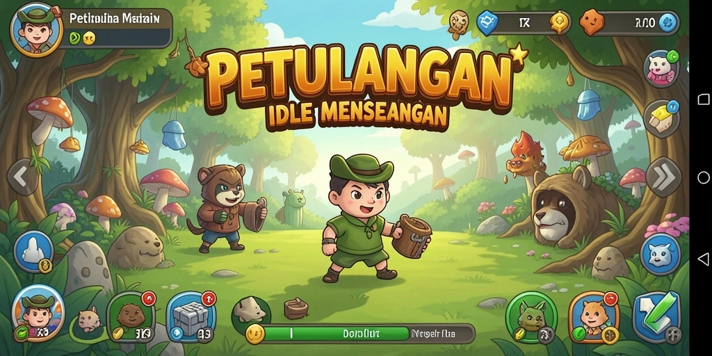 Tampilan gameplay D73 yang menampilkan petualangan menenangkan dan seru.