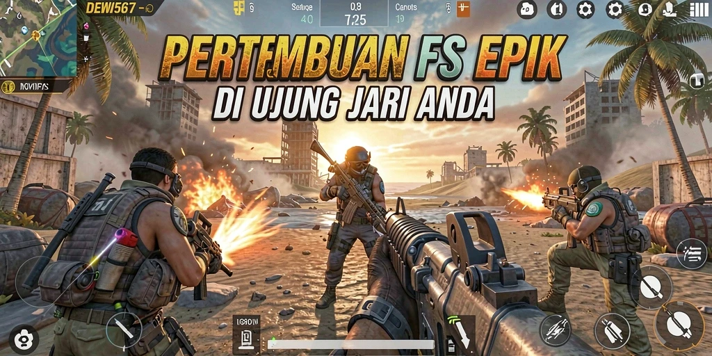 Tampilan menegangkan dalam permainan DEWI567 yang menampilkan aksi tembak-menembak.