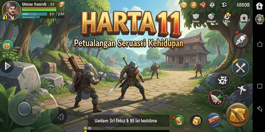 Screenshot HARTA11 menunjukkan pemain merencanakan aktivitas sehari-hari dalam simulasi yang seru.