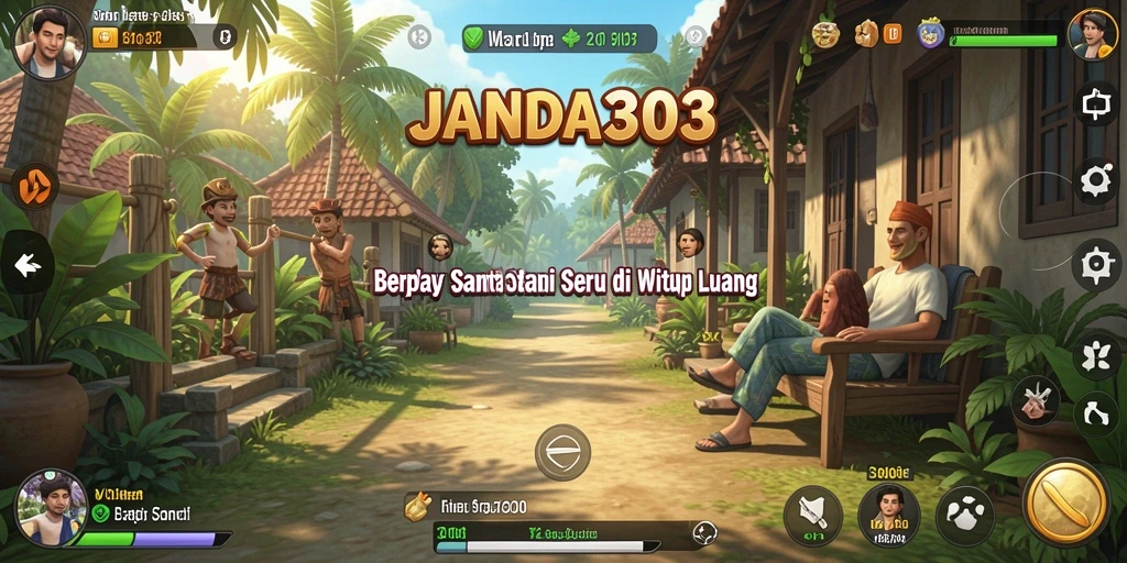 Tampilan gameplay JANDA303 yang ceria dan menghibur.