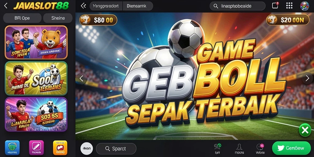 Screenshot dari gameplay <strong>JAVASLOT88</strong> yang menampilkan keseruan permainan slot bertema sepak bola.