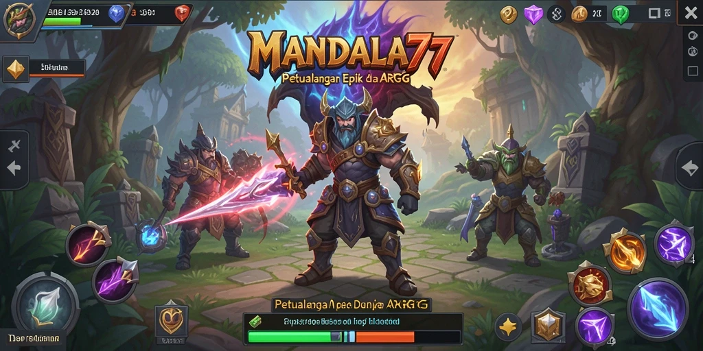 Tangkapan layar gameplay seru dalam MANDALA77 yang menampilkan pertarungan epik.