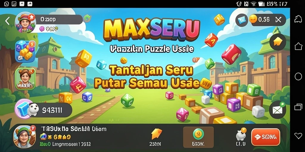 Tampilan gameplay seru dari MAXSERU yang menantang pikiran.