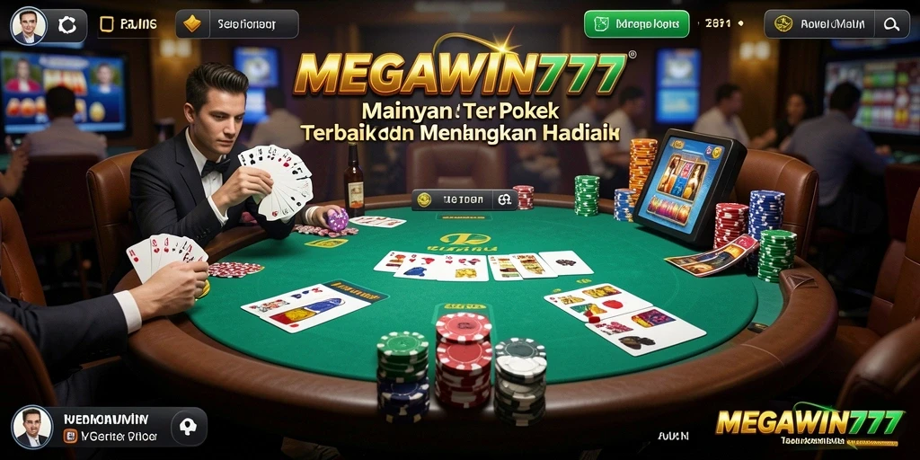 Screenshot MEGAWIN777 menampilkan gameplay poker yang seru dan menegangkan.