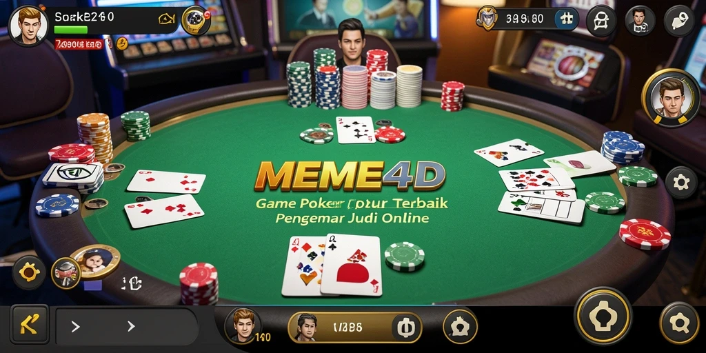 Tampilan gameplay Poker yang seru dan interaktif di MEME4D.