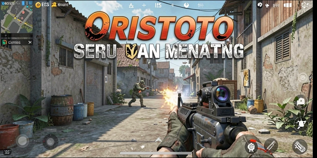 Gameplay ORISTOTO menampilkan aksi tembak-menembak yang intens.