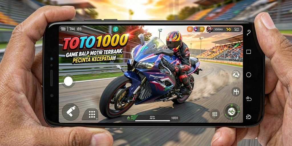 Screenshot gameplay TOTO1000 menampilkan aksi balap yang mendebarkan.