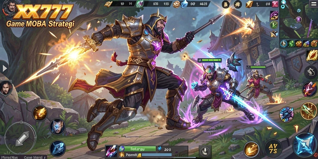 Tangkapan layar gameplay <strong>XXX777</strong> menunjukkan pertarungan seru antar tim.